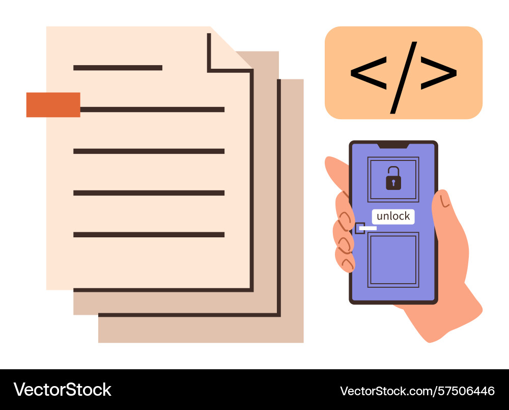 Digital access unlocking app using smartphone Digital access unlocking app using smartphone vector image