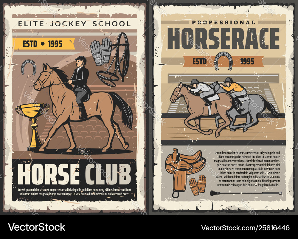 Elite Jockey School - Pferderennen Club vektorbild