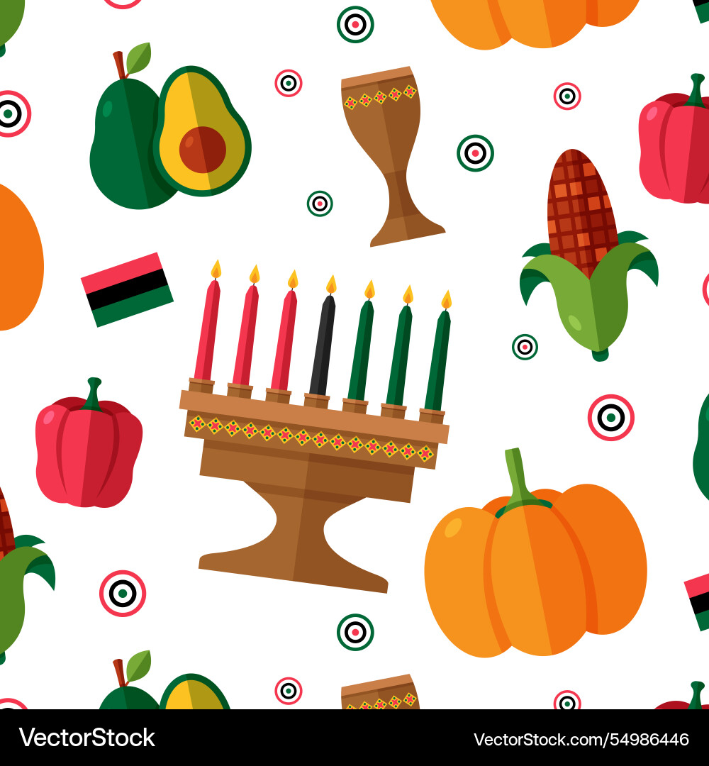 Flat kwanzaa pattern design Vector Image