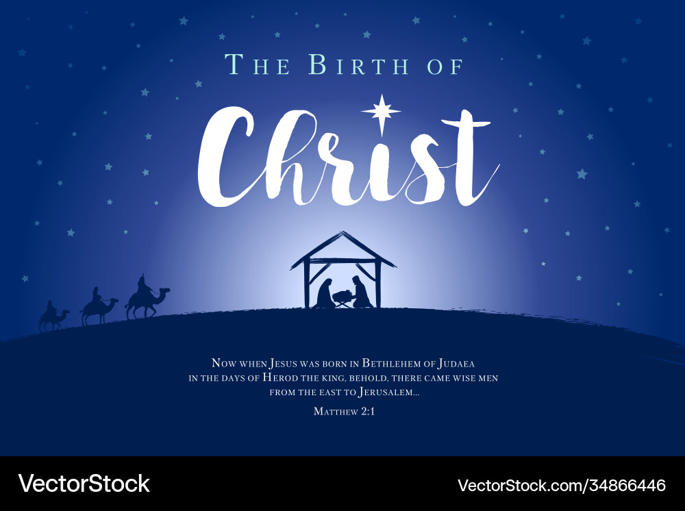 Nativity Christmas Banner - Birth of Christ vector image