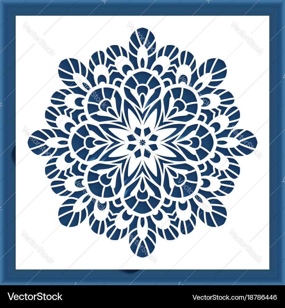 Ornamental Cutout Snowflake Panel Vector Image