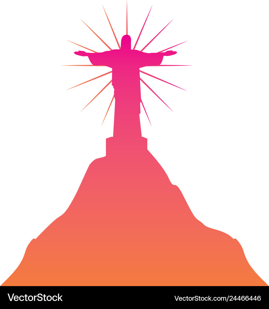 Rio de janeiro christ Statue Wahrzeichen Rio de janeiro christ Statue Wahrzeichen vektorbild
