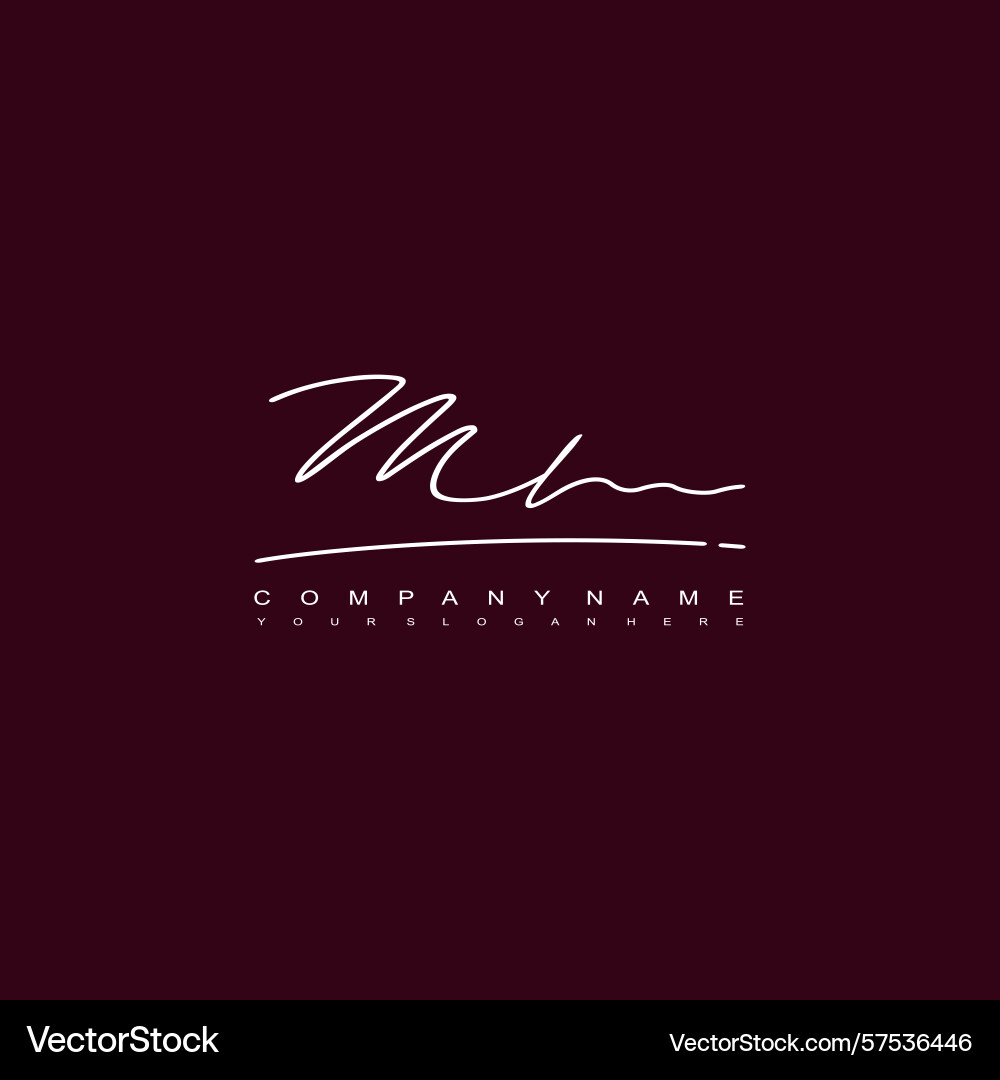 Signature style ml initial logos initials logo Vector Image