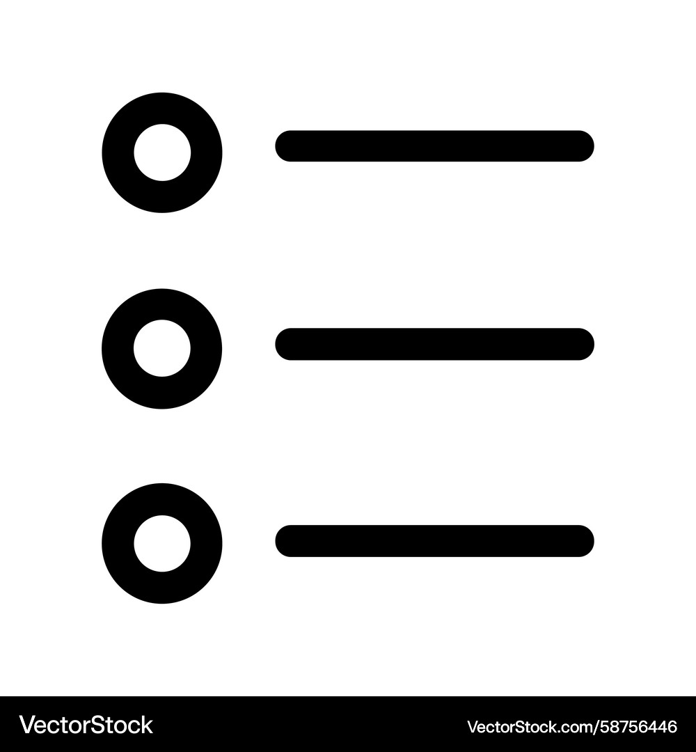 Simple List Icon - Outline Vector Image