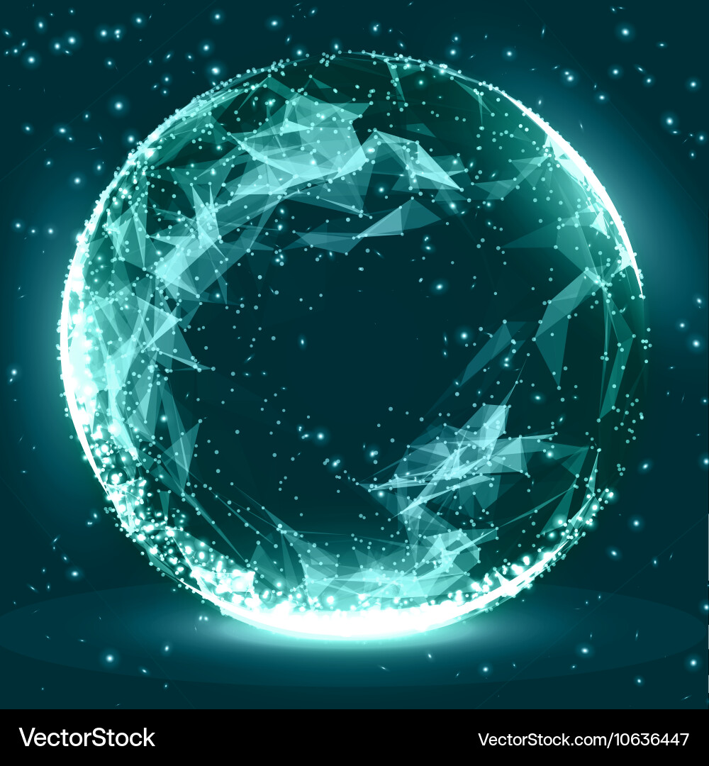 Abstract 3d illuminated distorted mesh sphere Vector Image