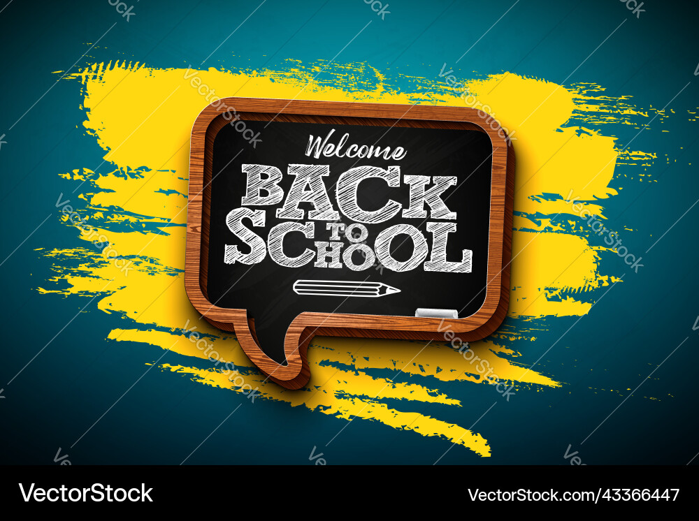 Back to school design with typography letter vector image