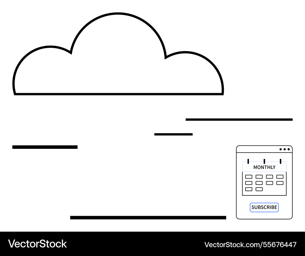 Cloud storage subscription concept with minimal Cloud storage subscription concept with minimal vector image