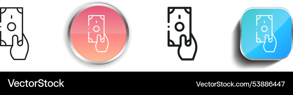 Fee icon thin linear regular and button style vector image