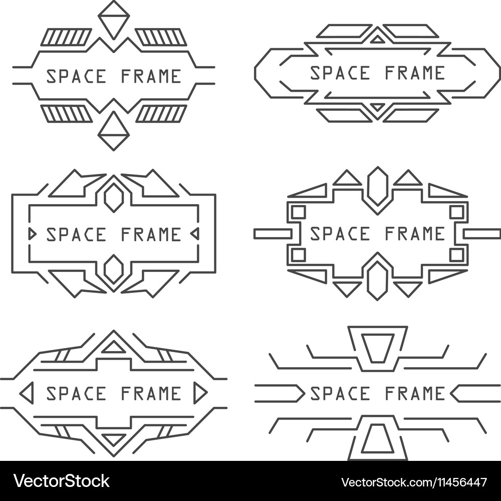 Geometric Frame Set - Space Style Vector Image