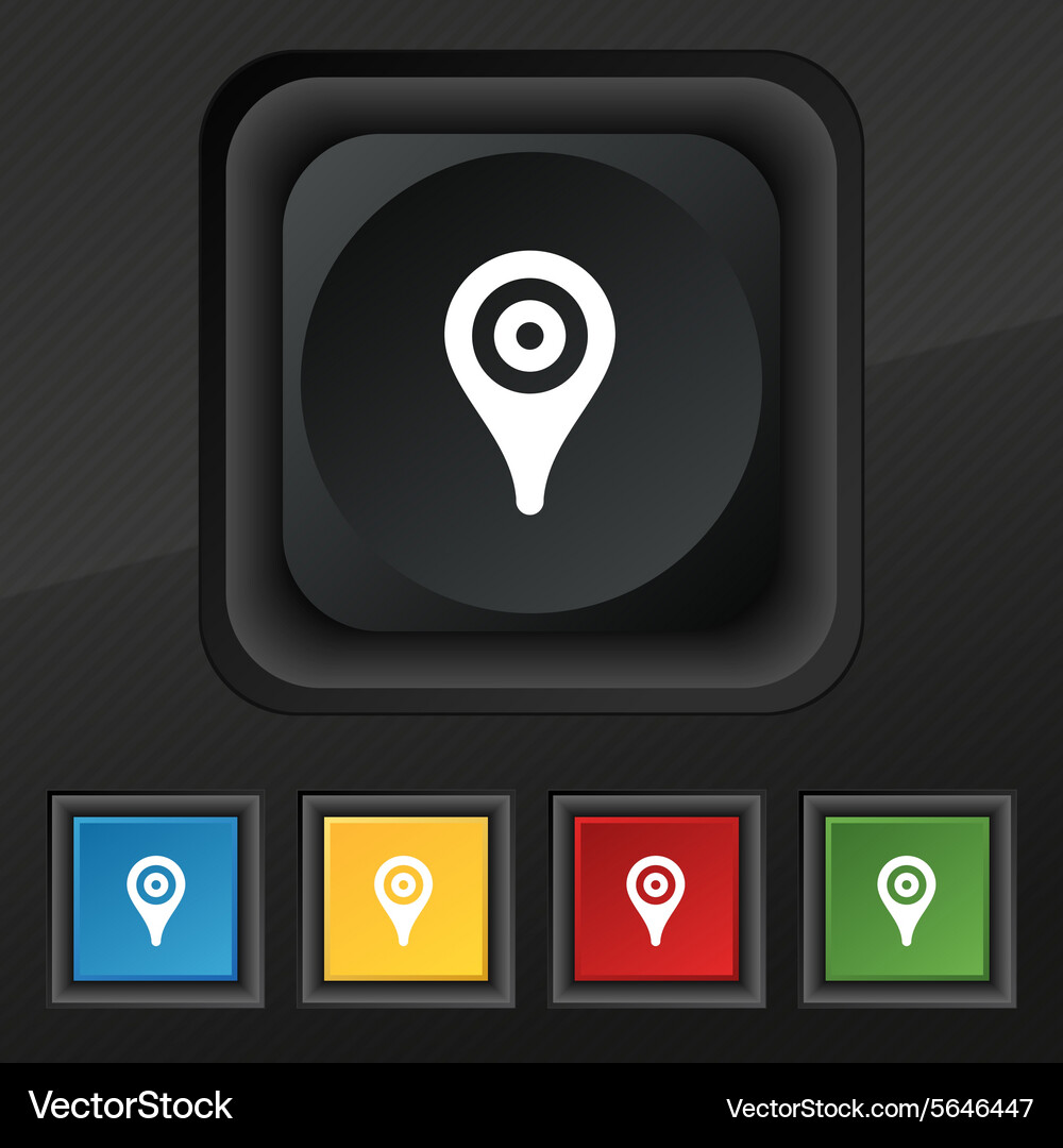 Map pointer gps location icon symbol set of five Vector Image