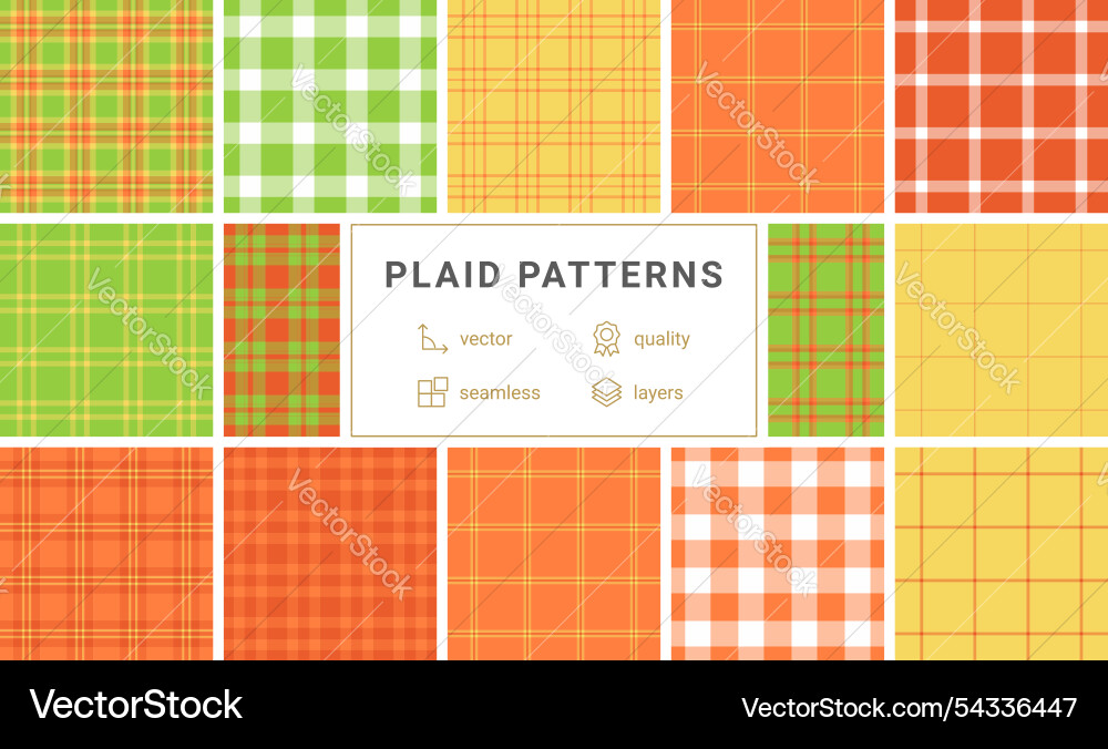 Plaid patterns in soft tones featuring geometric Plaid patterns in soft tones featuring geometric vector image