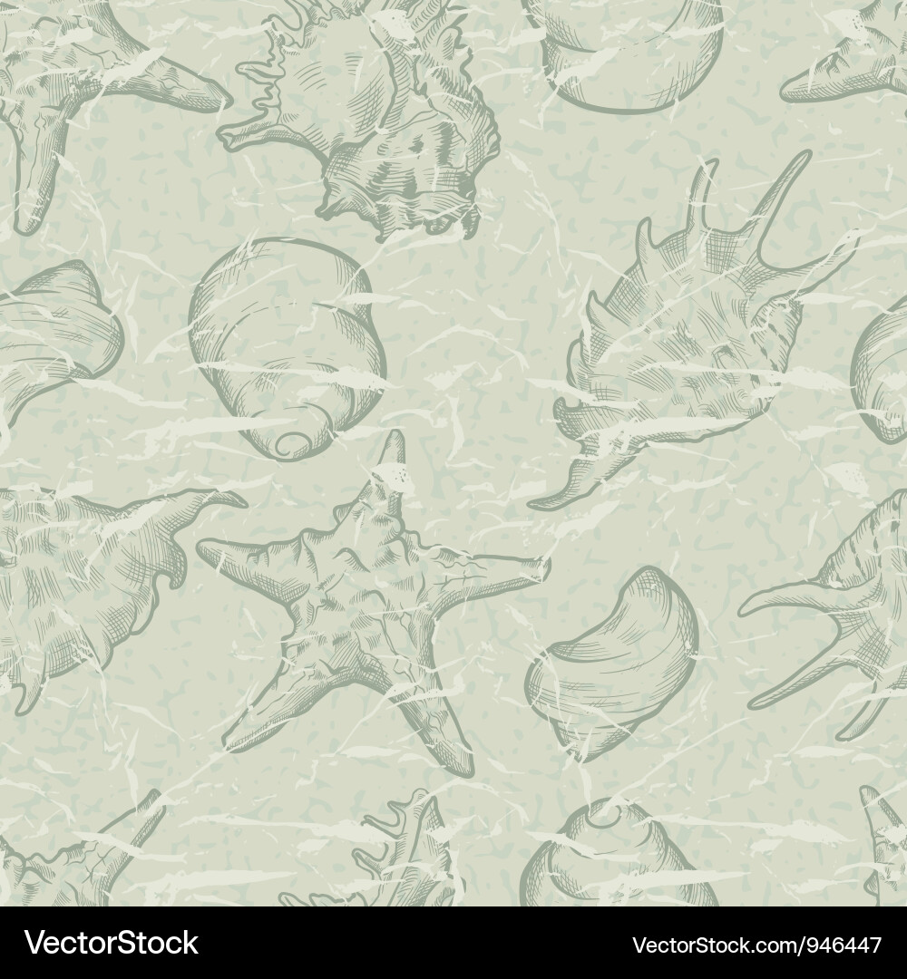 Seashell Pattern Background Vector Image