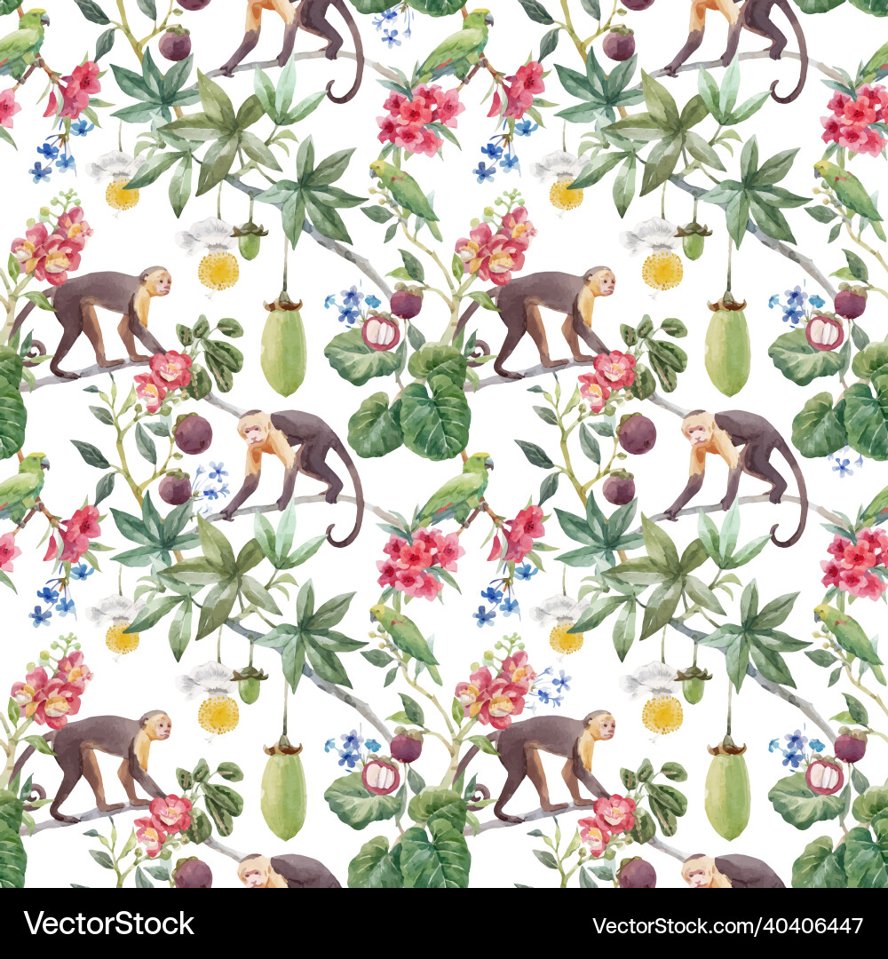 Tropical Floral Seamless Pattern Vector Image