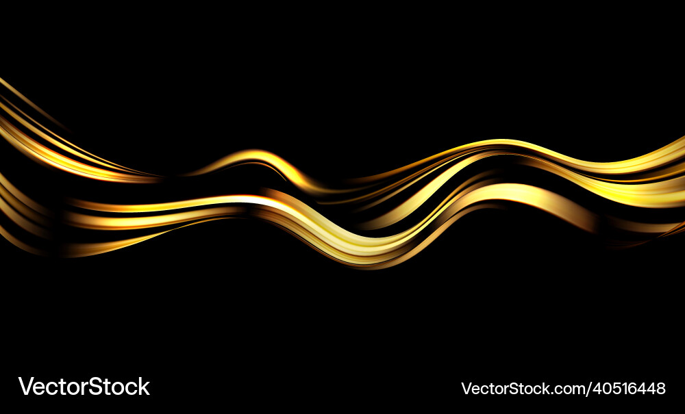 Abstract waves shiny gold moving lines design vector image