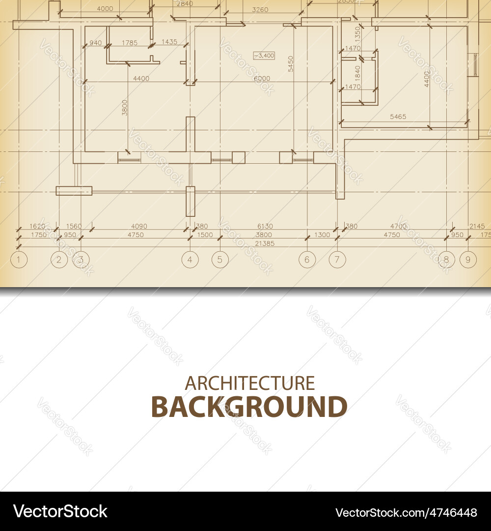 Architecture blueprint background fragment vector image