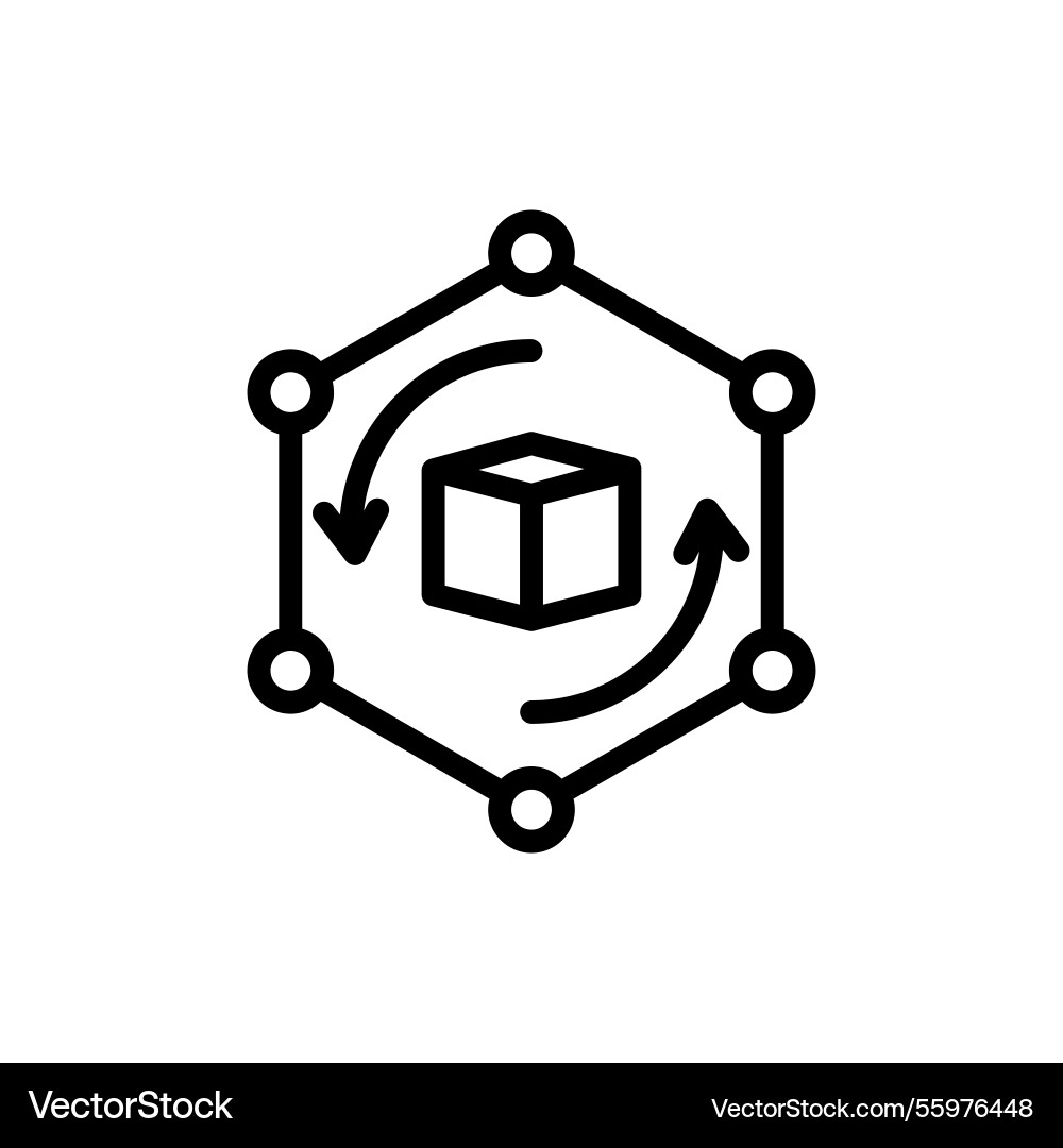 Box rotation with connection points Box rotation with connection points vector image