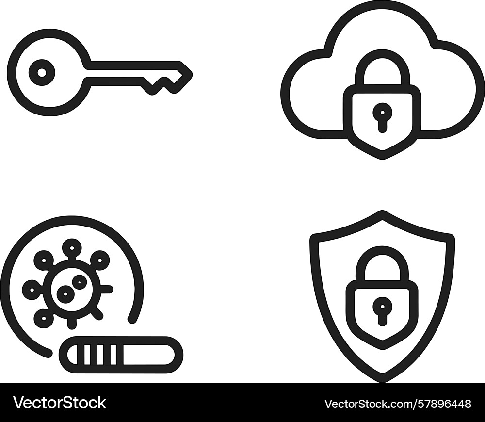 Digital security symbols representing key cloud Digital security symbols representing key cloud vector image