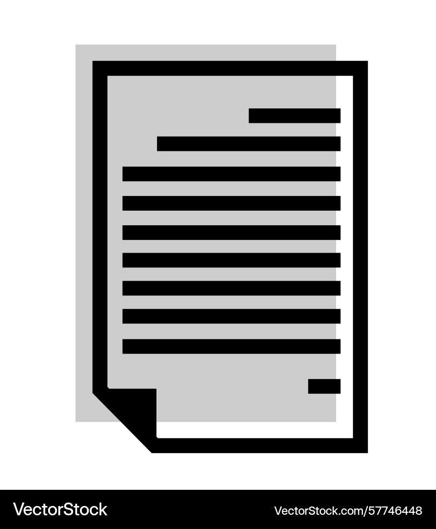 Document icon on transparent background flat line Vector Image