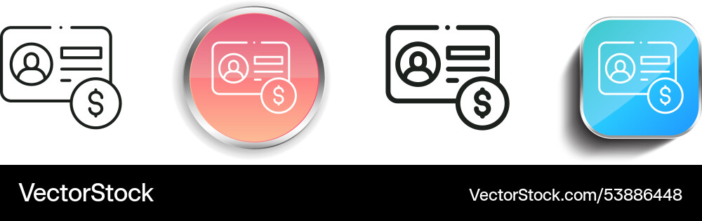 Fee icon thin linear regular and button style Fee icon thin linear regular and button style Vector Image