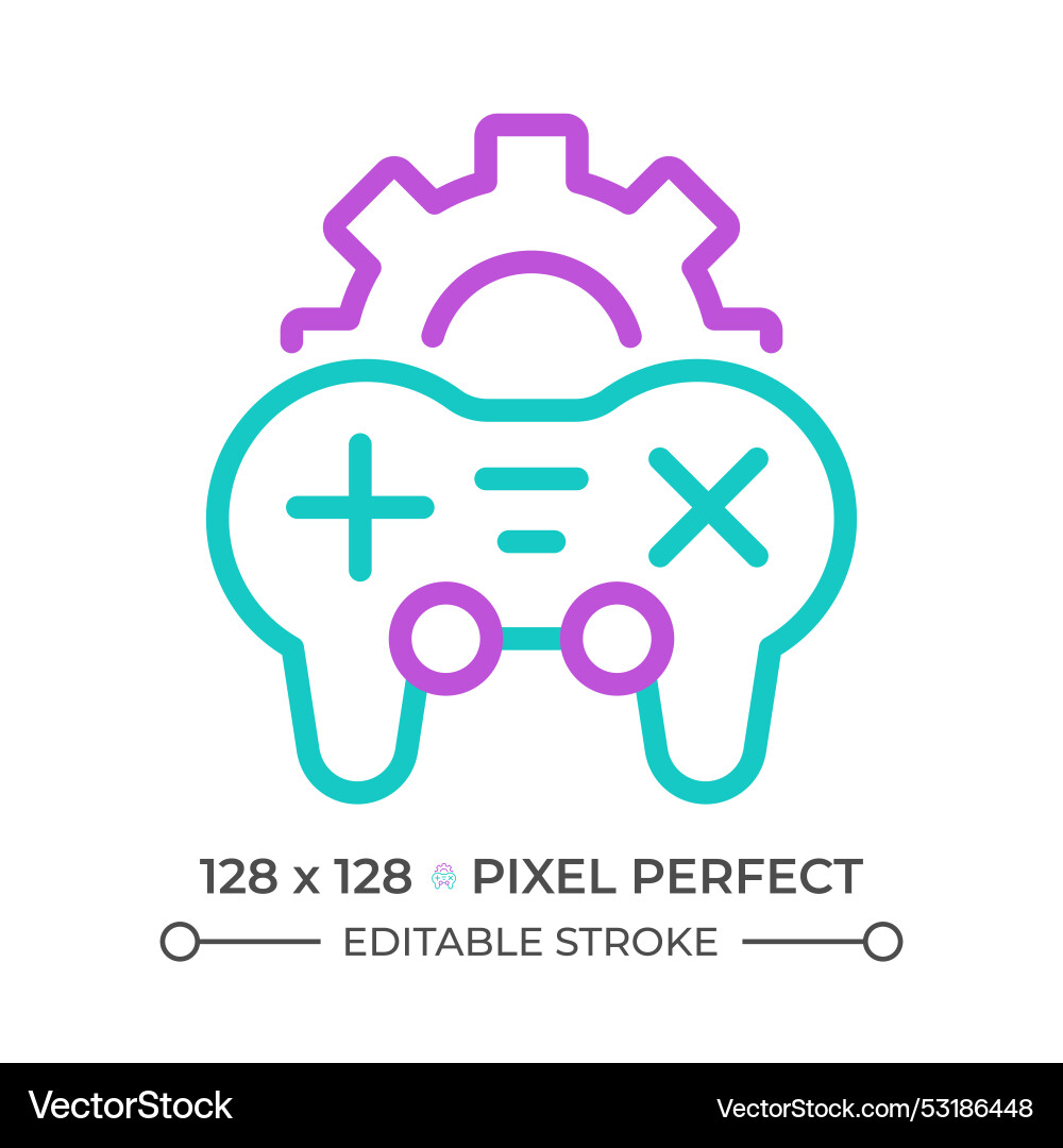 Game settings two color line icon Game settings two color line icon vector image