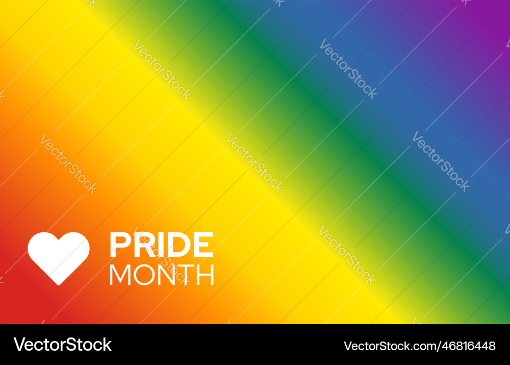 Pride flag gradient background with text vector image