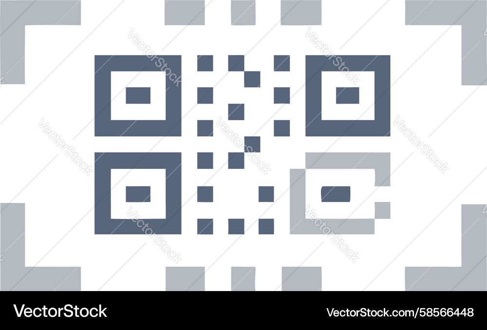 QR Code with Scanning Brackets Vector Image