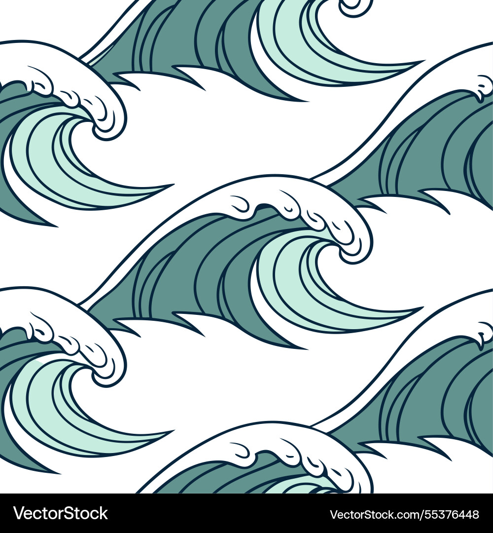Summer waves seamless pattern with soft rolling Summer waves seamless pattern with soft rolling vector image