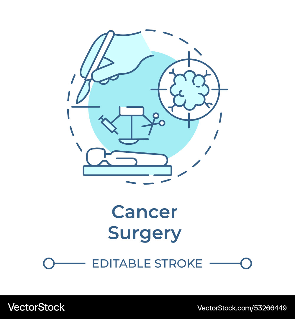 Cancer surgery soft blue concept icon Cancer surgery soft blue concept icon vector image