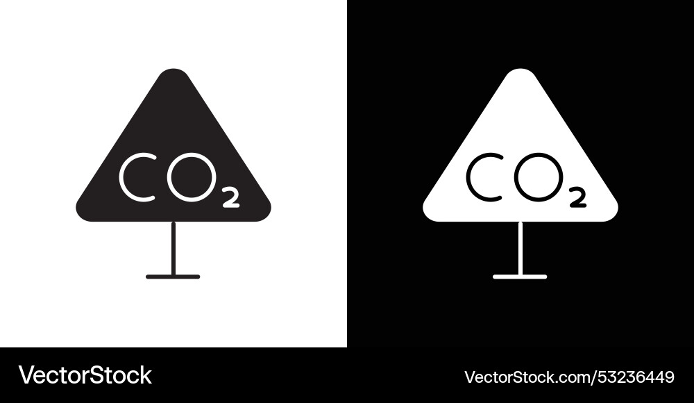 Co2 triangle warning icon simple symbol Co2 triangle warning icon simple symbol vector image