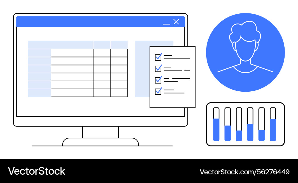 Data analysis and task management workflow Data analysis and task management workflow vector image