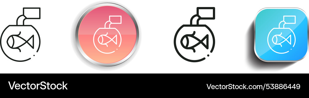 Feed icon thin linear regular and button style vector image