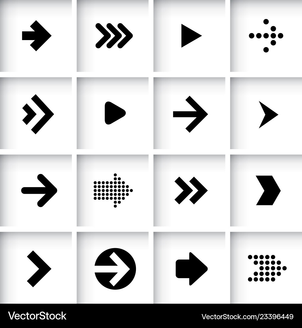 Flat design arrow icon set Flat design arrow icon set vector image