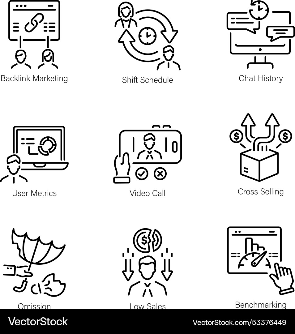 Handy set of client service line icons Vector Image