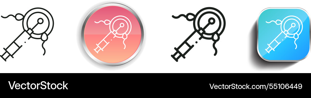 In vitro icon thin linear regular and button In vitro icon thin linear regular and button vector image