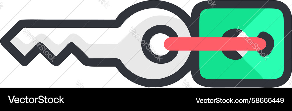 Key with Active Access Indicator Vector Image