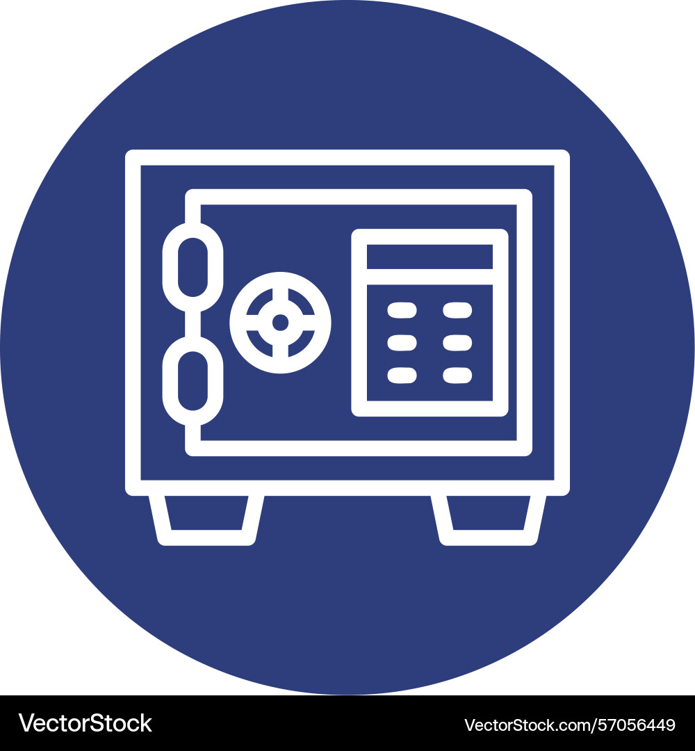 Locker line circle style icon design Vector Image