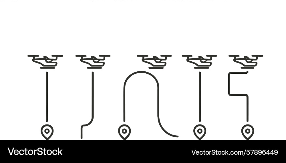 Modern drone navigation routes displayed Modern drone navigation routes displayed vector image