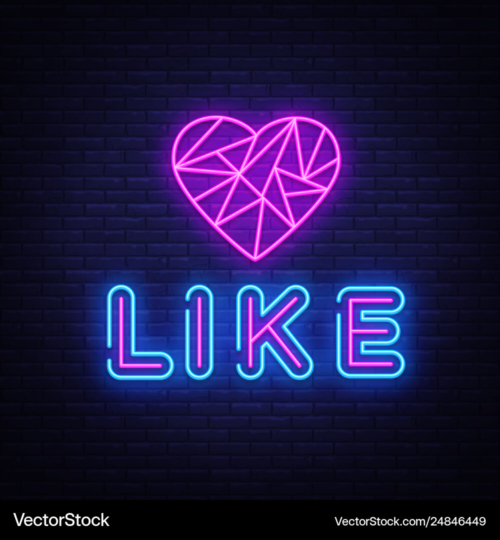Neon Social Media Sign Vector Image