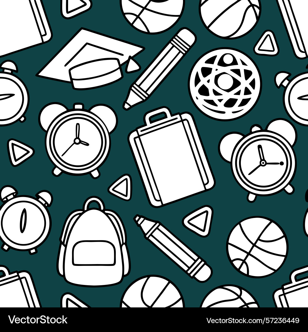 Seamless pattern of school and sport objects Vector Image