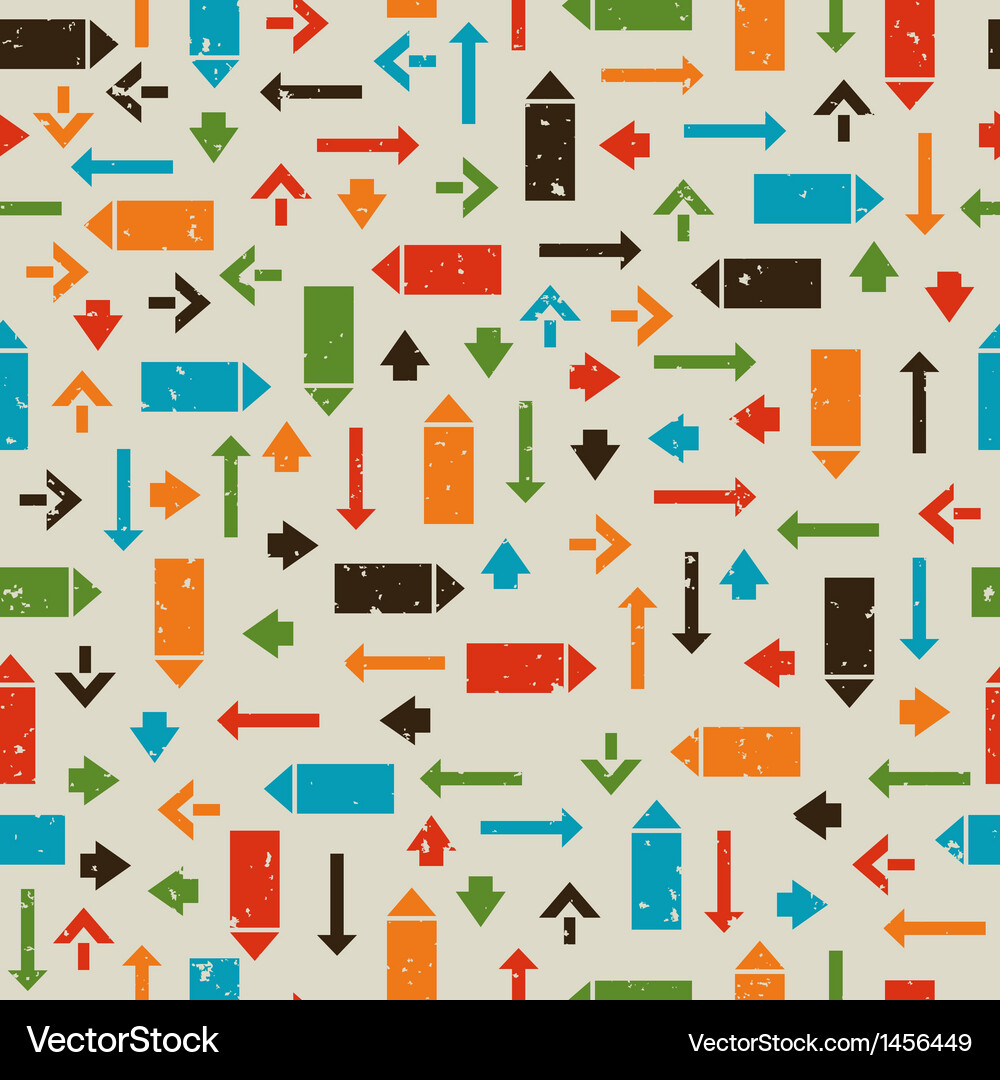 Seamless retro pattern with pointers arrows Vector Image