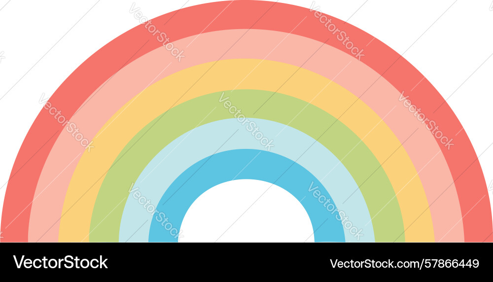 Solid color bold rainbow arch design generative ai Vector Image