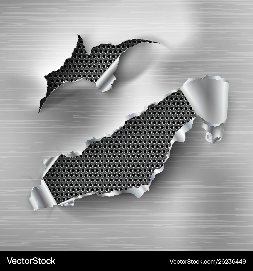 Torn ripped steel template sides vector image