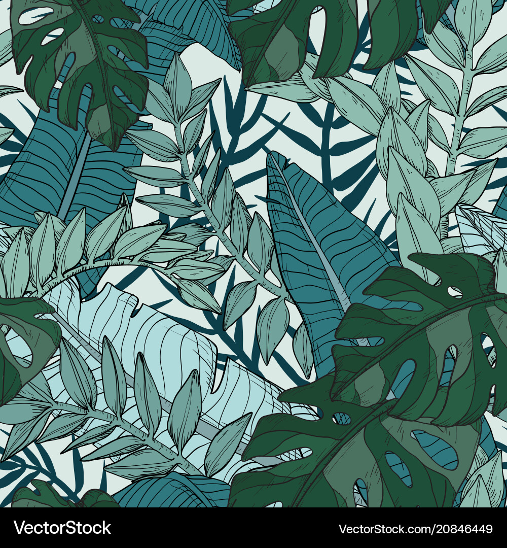 Tropical Leaf Pattern Vector Image