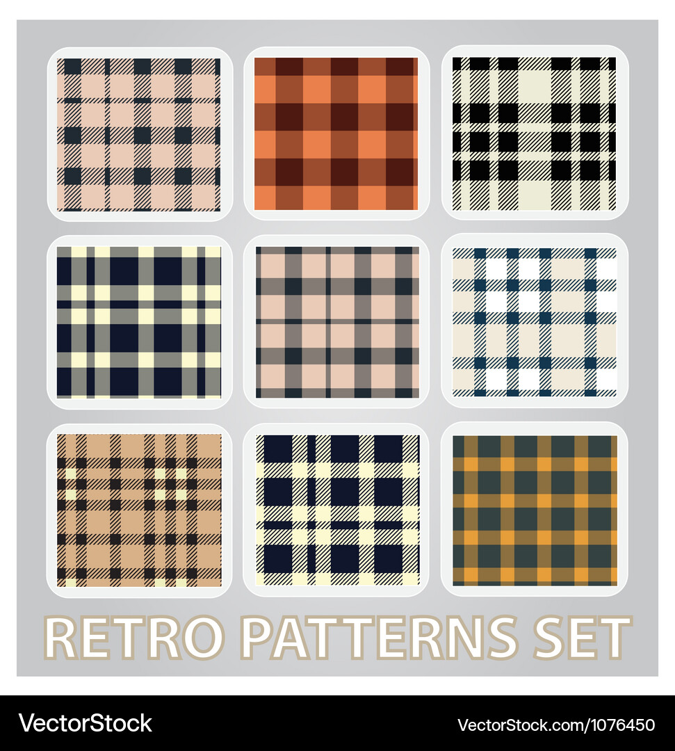 Abstract retro patterns set textile background Vector Image