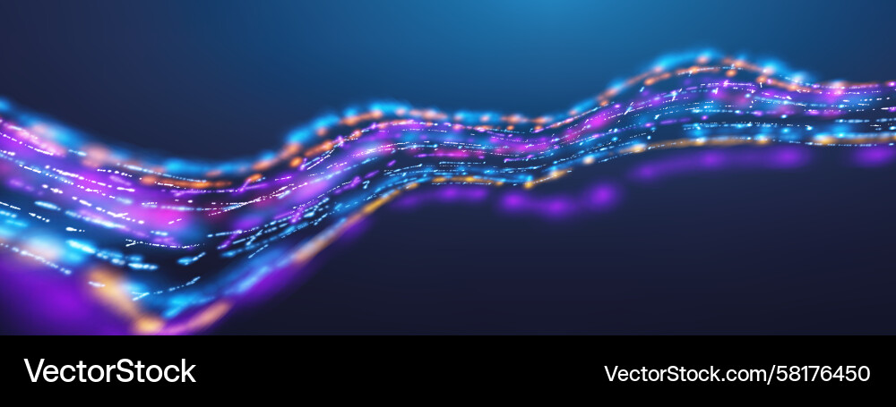 AI Data Flow Abstract Vector Image