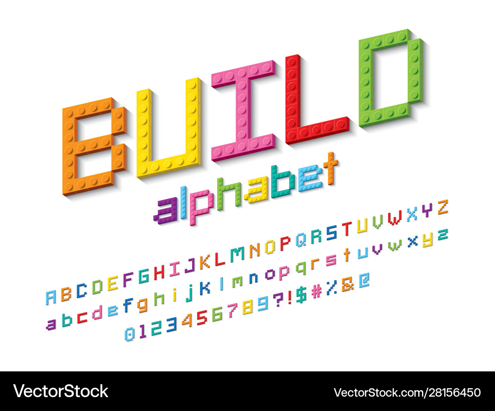 Block Font Block Font vektorbild