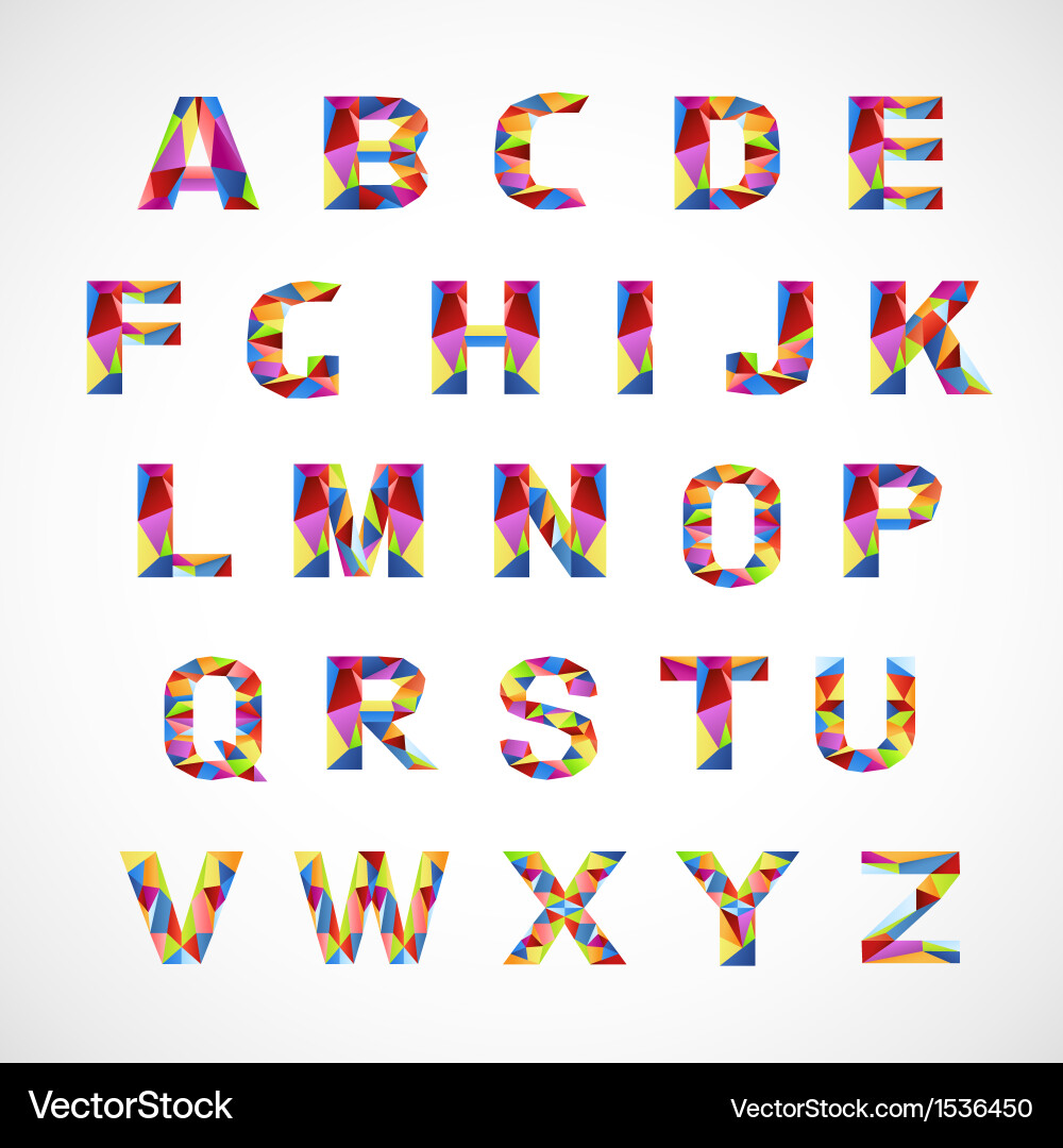 Colorful Letter Set - Modern Typography Vector Image