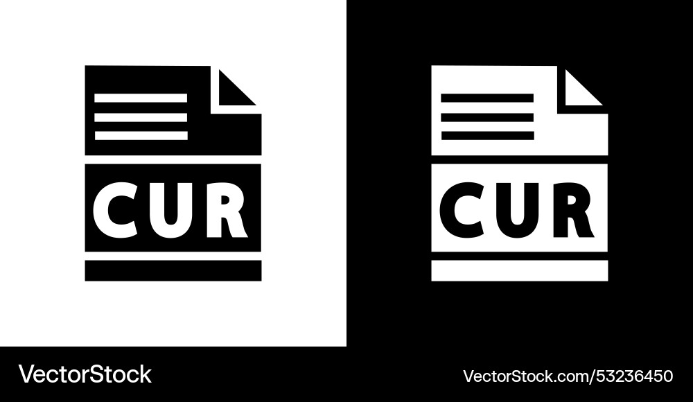 Cur file document icon simple symbol vector image