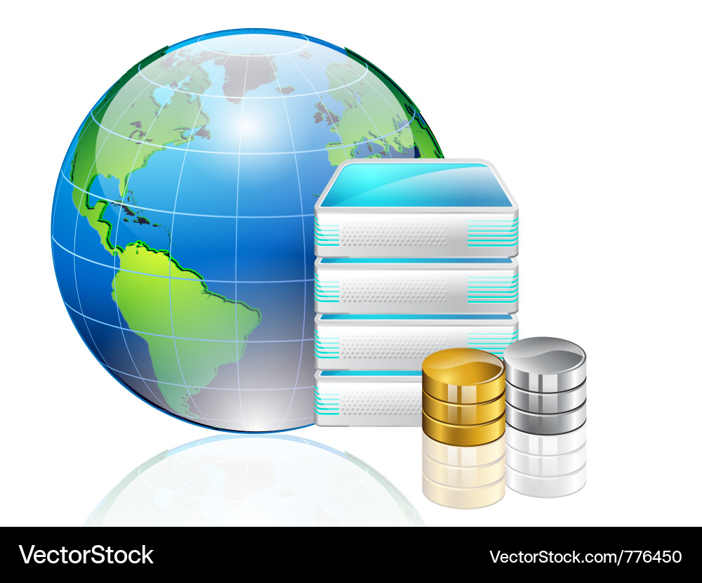 Data Transfer and Server Network vector image