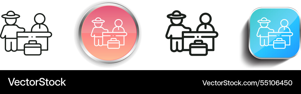 In icon thin linear regular and button style vector image
